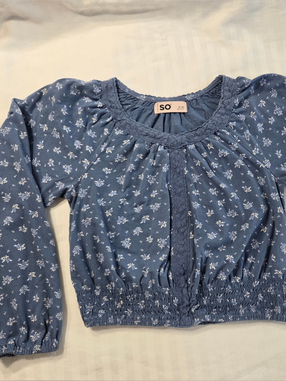SO Blue Floral Kids Pajama Top
